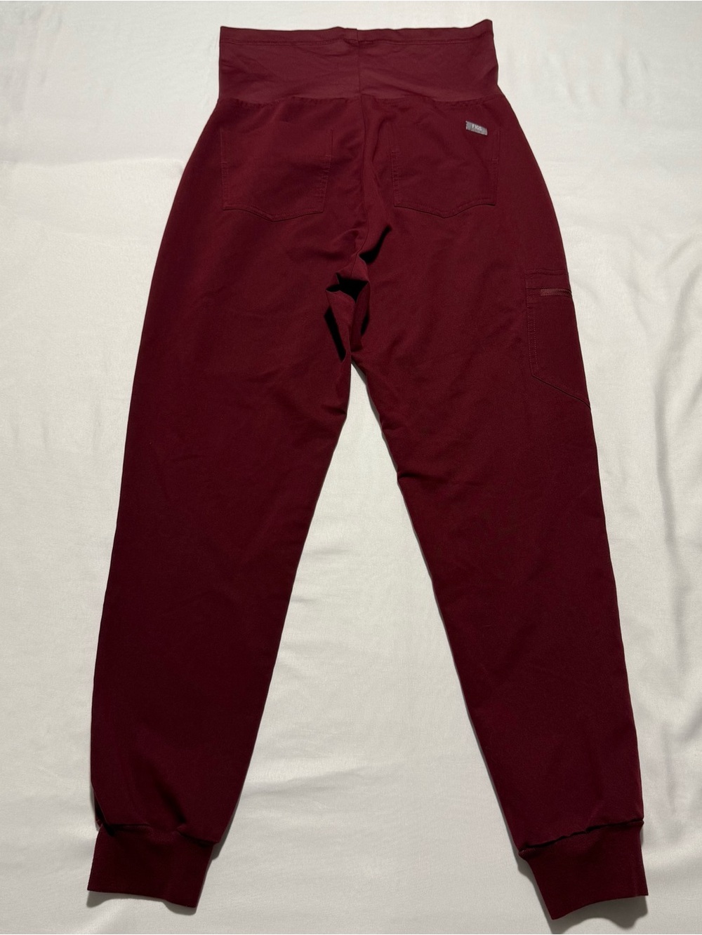 FIGS Maternity Technical Collection Scrub Pants Burgundy High Waisted Jogger S - Picture 10 of 15
